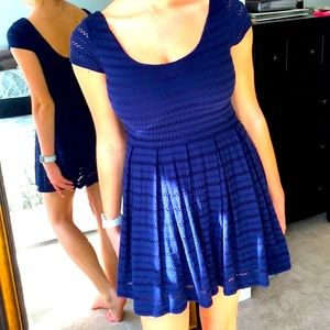 Eyelet Cotton Fit and Flare Dress